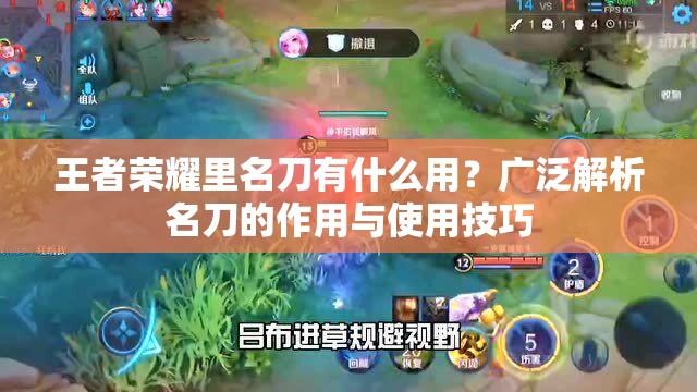 王者荣耀里名刀有什么用？广泛解析名刀的作用与使用技巧